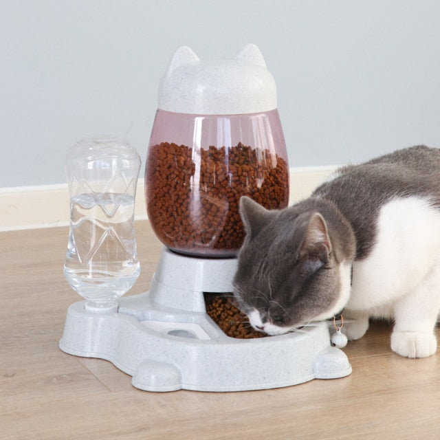 2 IN 1 Cat Water And Food Feeder Dispenser